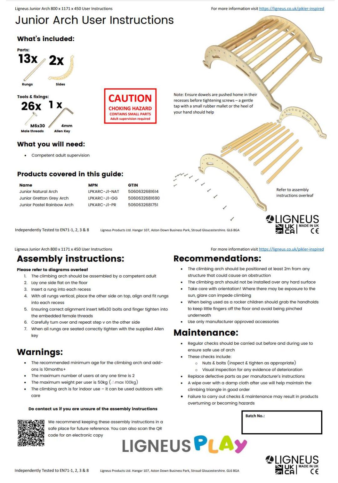 Pikler rocker arch junior size user instructions