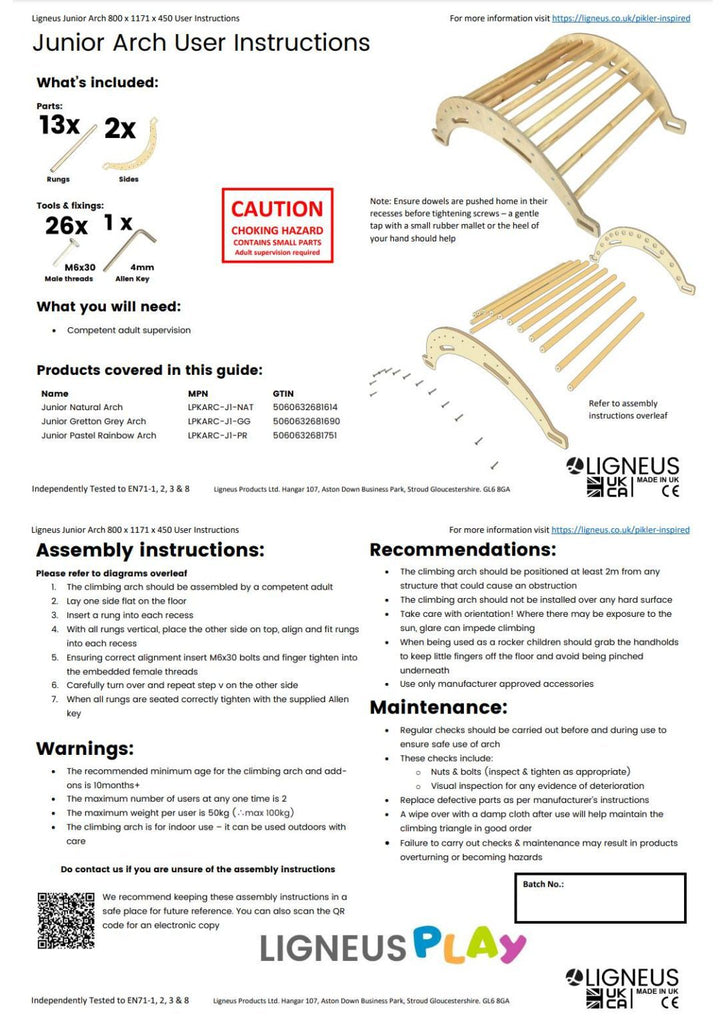 Pikler rocker arch junior size user instructions