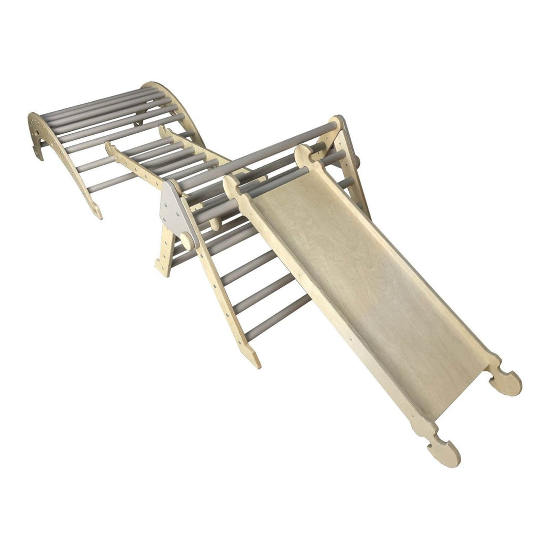 Pikler gretton grey climbing set, arch and triangle linked with ladder 