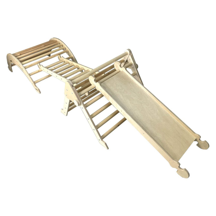 Pikler junior climbing set showing climb and slide attached to the triangle