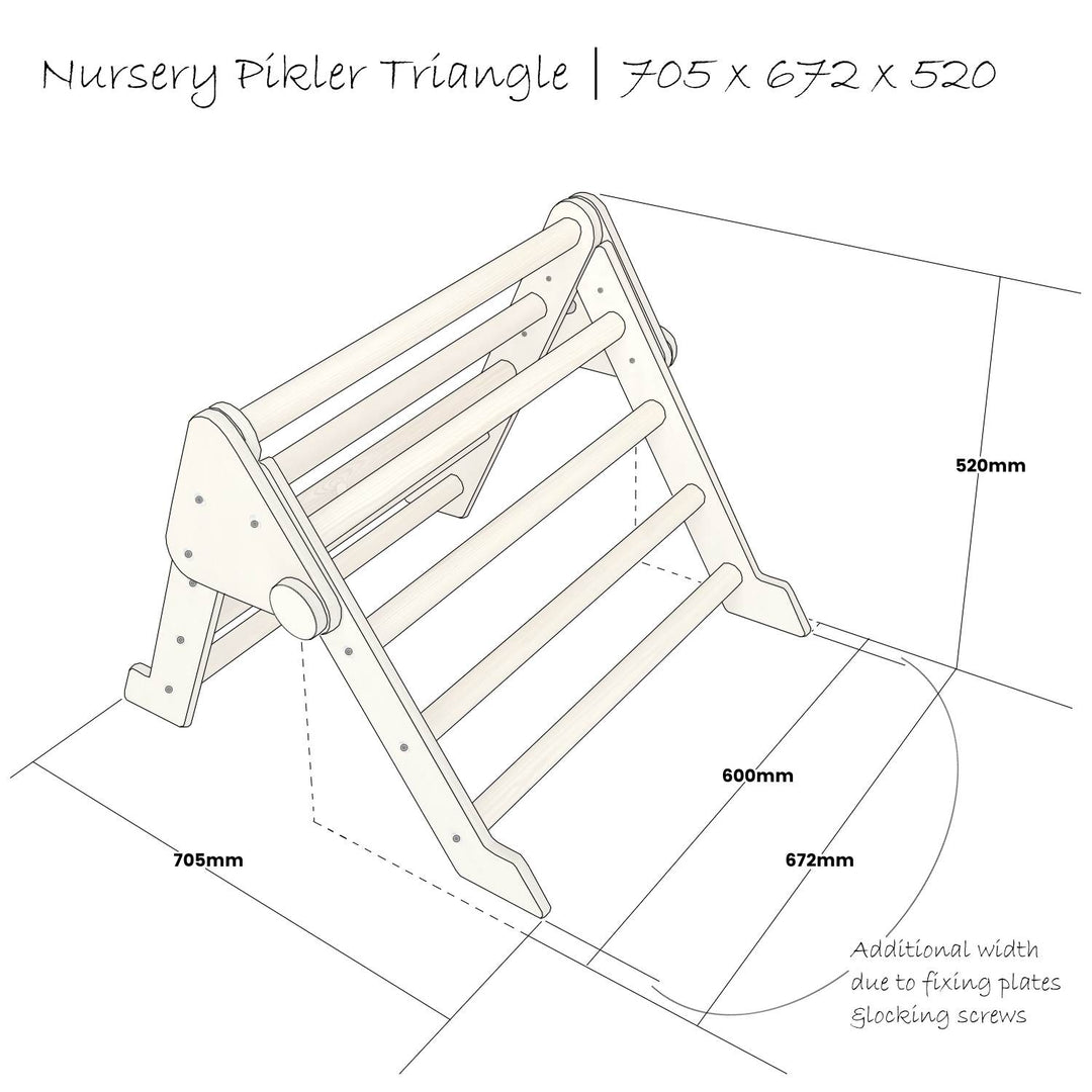 Pikler Triangle Nursery size schematic