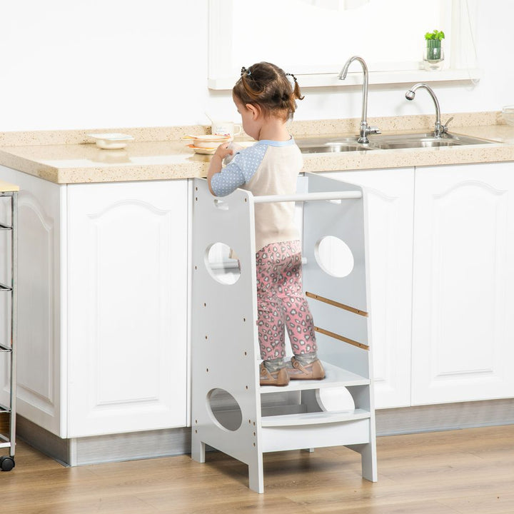 Adjustable Standing Platform Kids Step Stool | Toddler Kitchen Stool