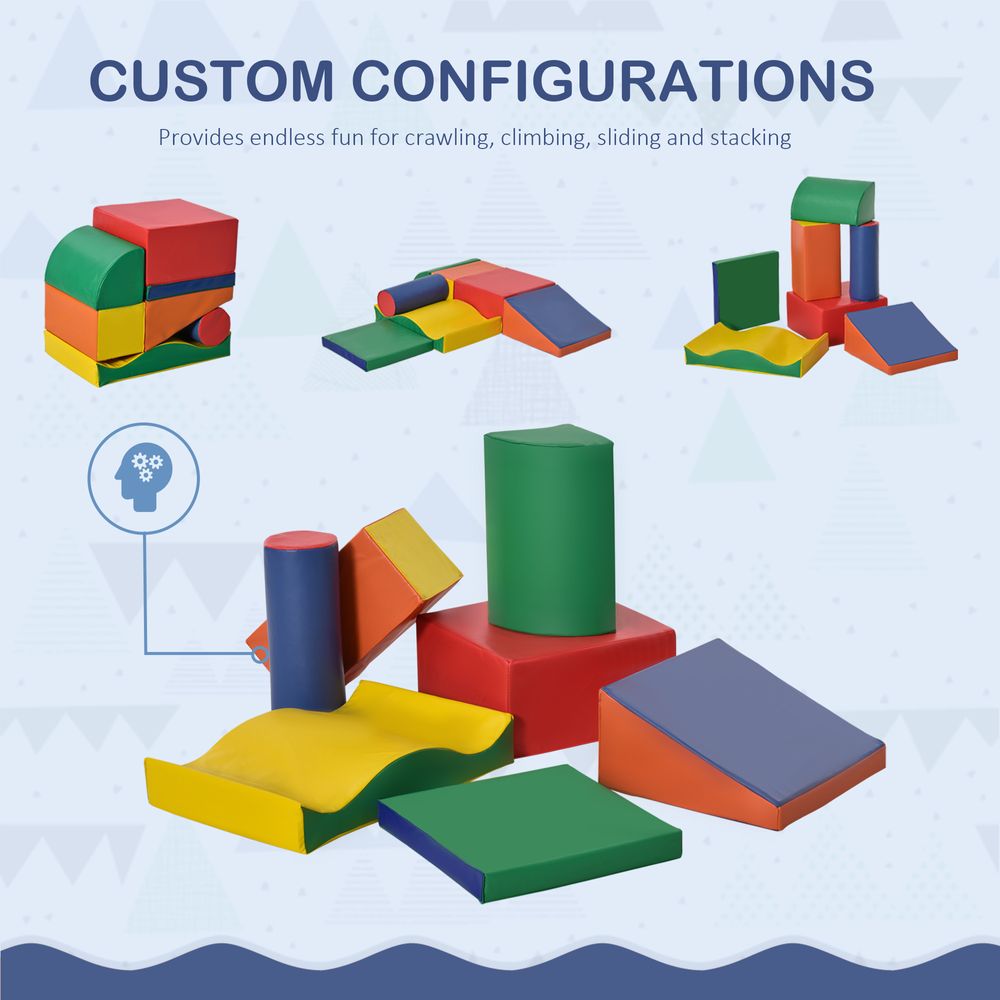 7 Piece Kids Soft Foam Puzzle Play Blocks Set