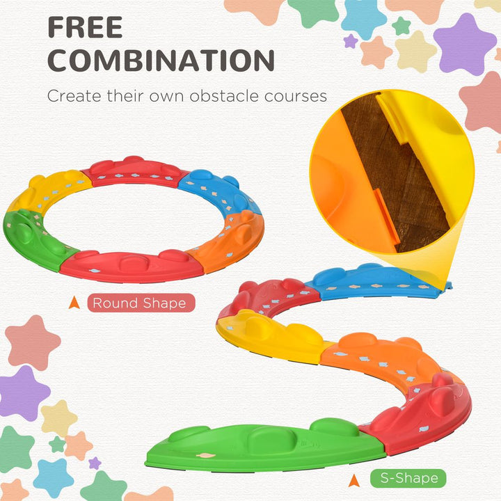 6 Piece Kids Balance Beam Stepping River Stones