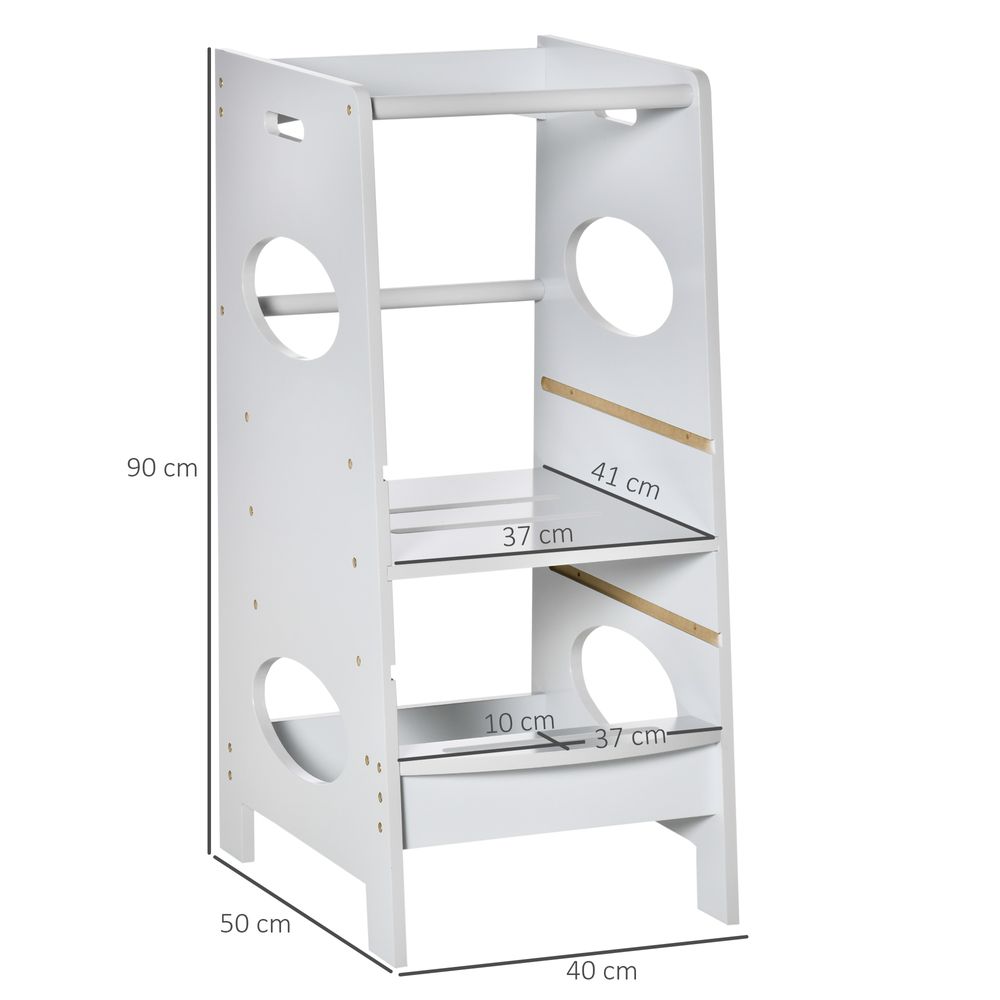 Adjustable Standing Platform Kids Step Stool | Toddler Kitchen Stool
