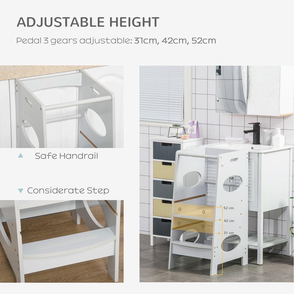 Adjustable Standing Platform Kids Step Stool | Toddler Kitchen Stool