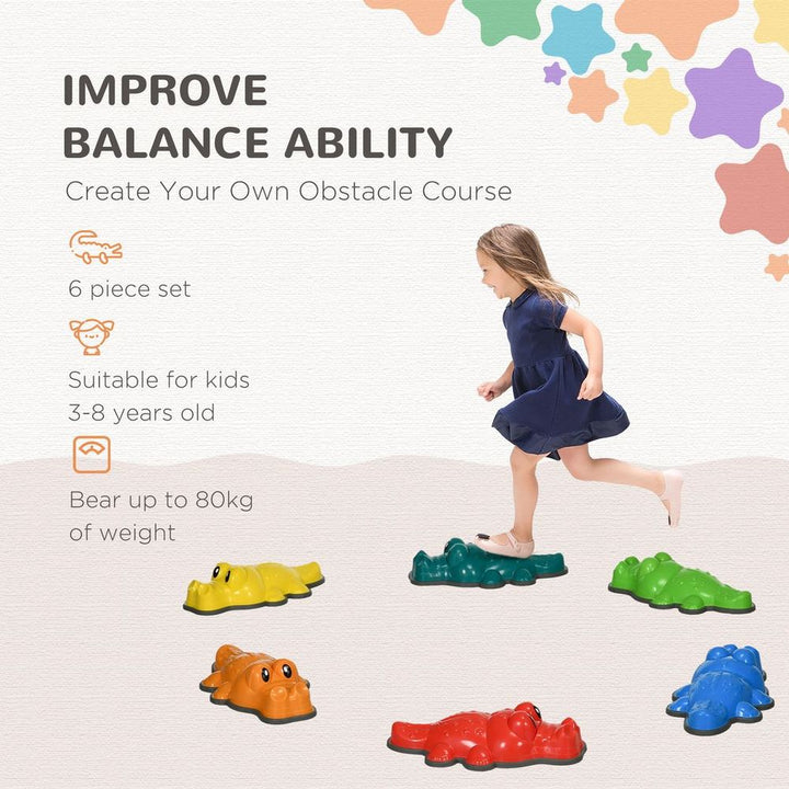 6 Kids Crocodile Stepping River Stones