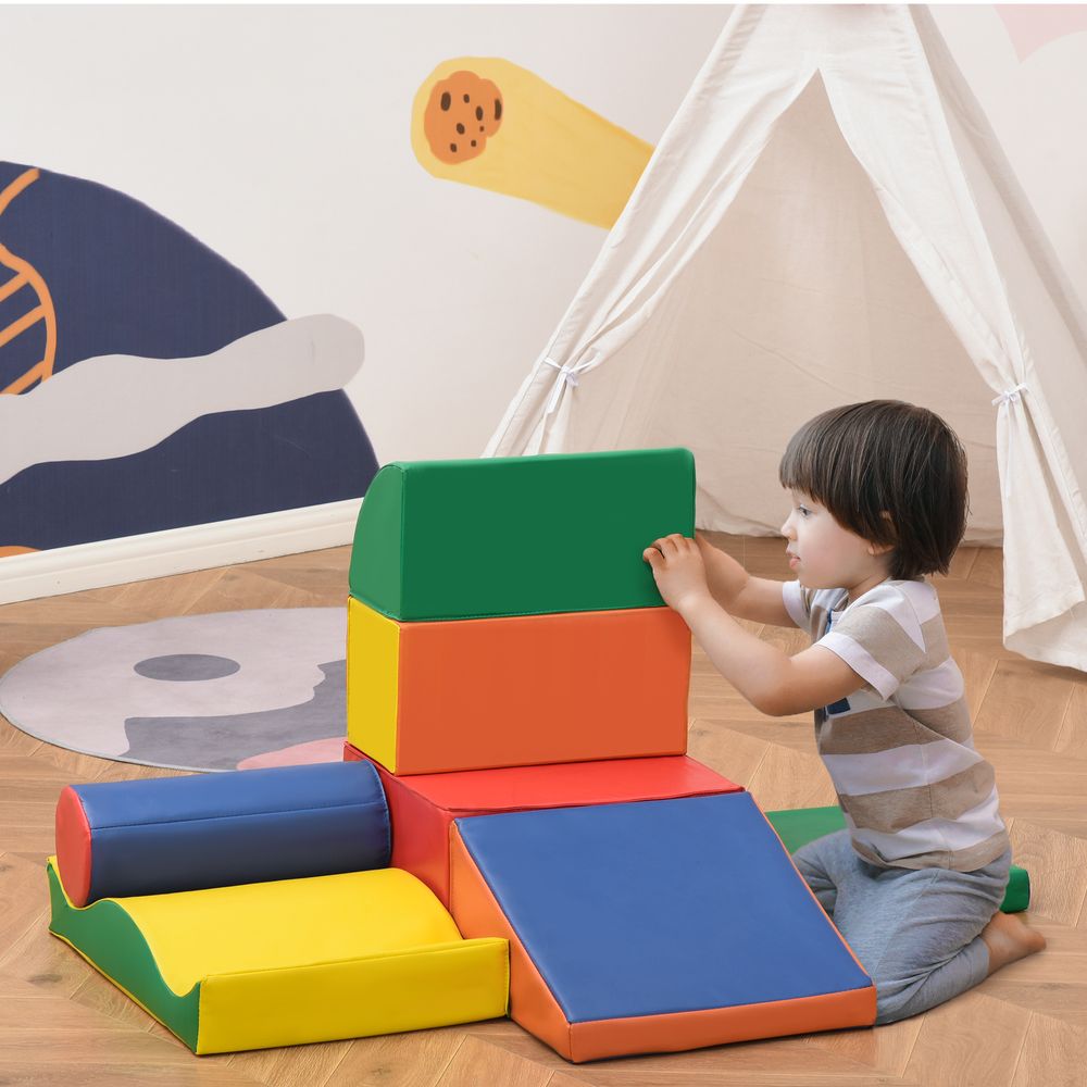 7 Piece Kids Soft Foam Puzzle Play Blocks Set