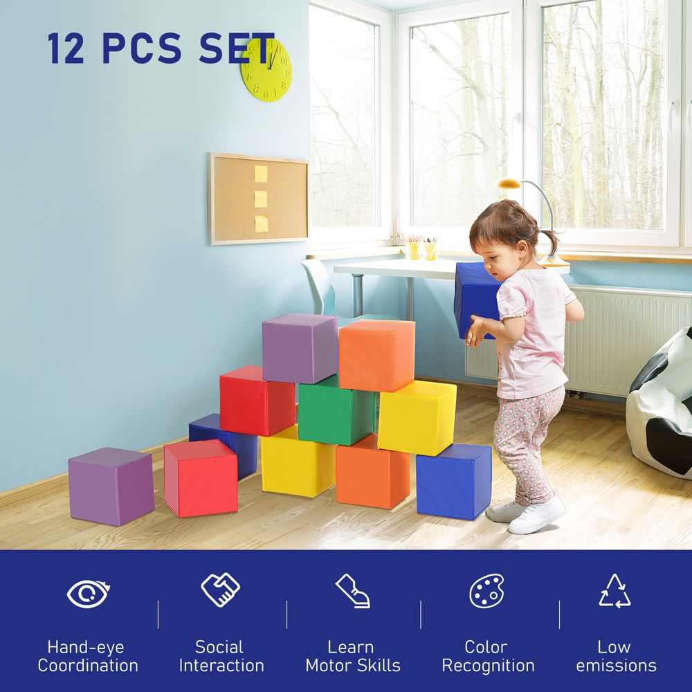 12 Kids Soft Play Stacking Blocks