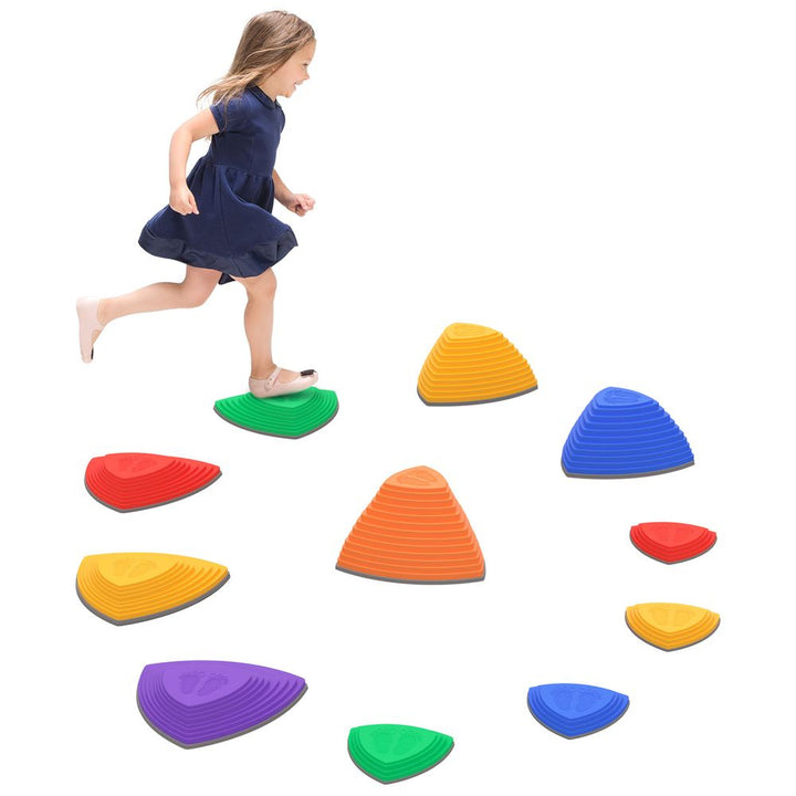 11 Kids Triangle Stepping River Stones for Balance
