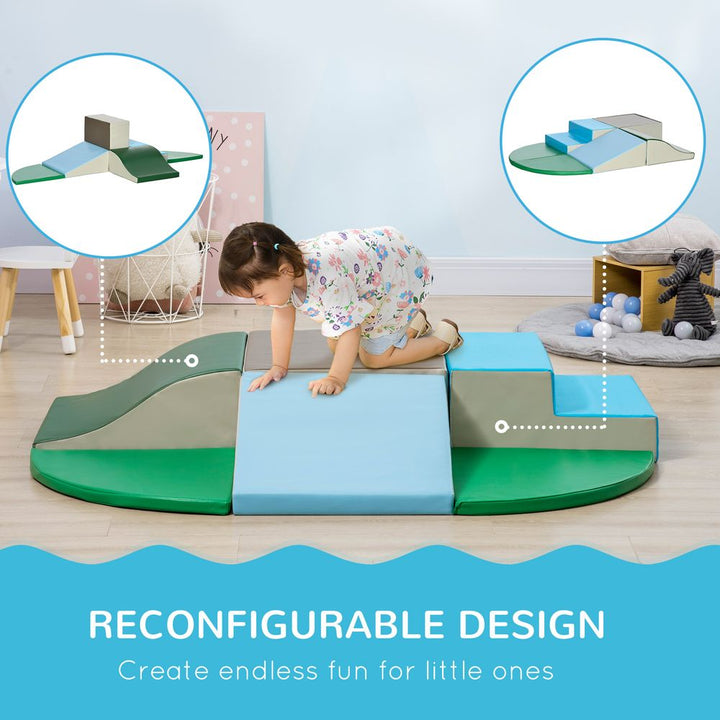 6 Piece Soft Play Equipment for kids Play Shapes Baby Climbing Blocks