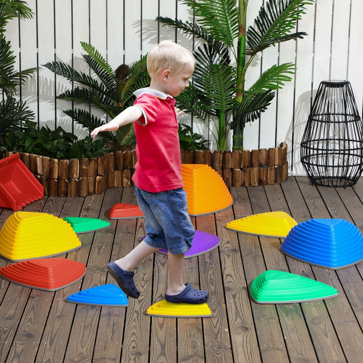 11 Kids Triangle Stepping River Stones for Balance