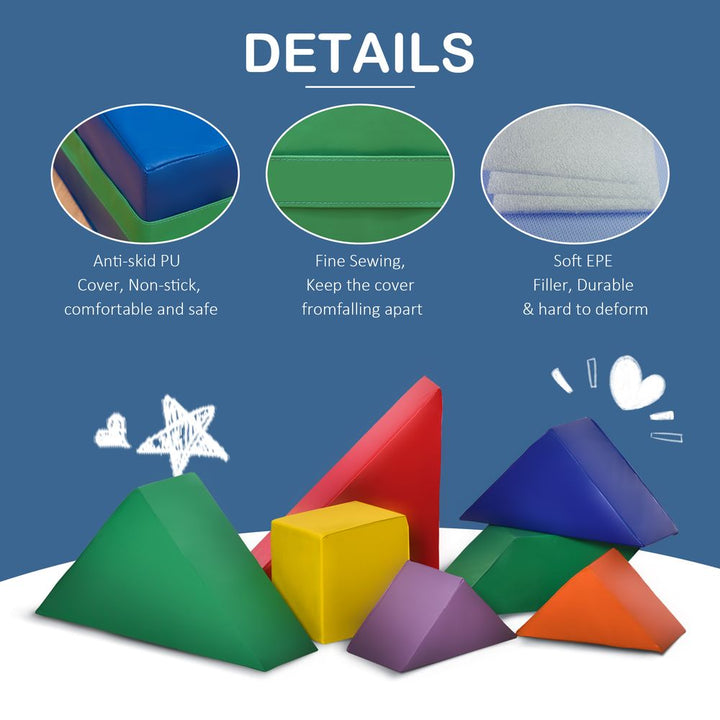 7 Piece Kids Soft Foam Puzzle Play Blocks