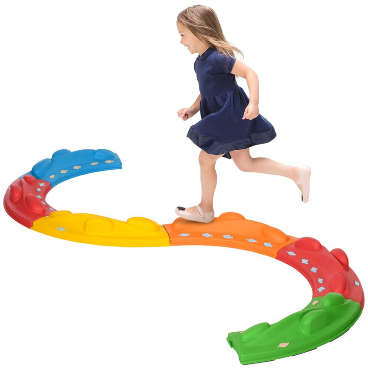 6 Piece Kids Balance Beam Stepping River Stones