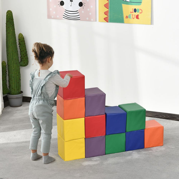 12 Kids Soft Play Stacking Blocks