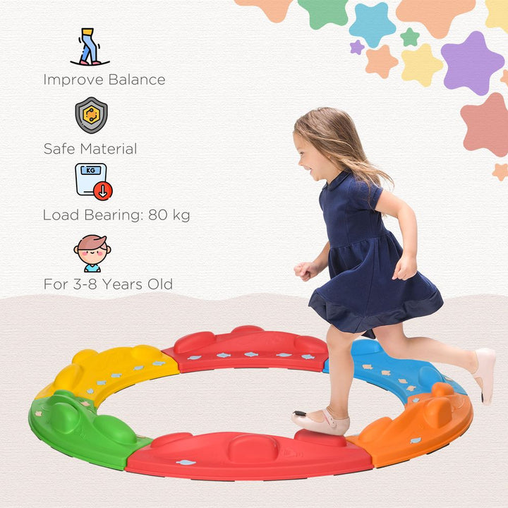 6 Piece Kids Balance Beam Stepping River Stones