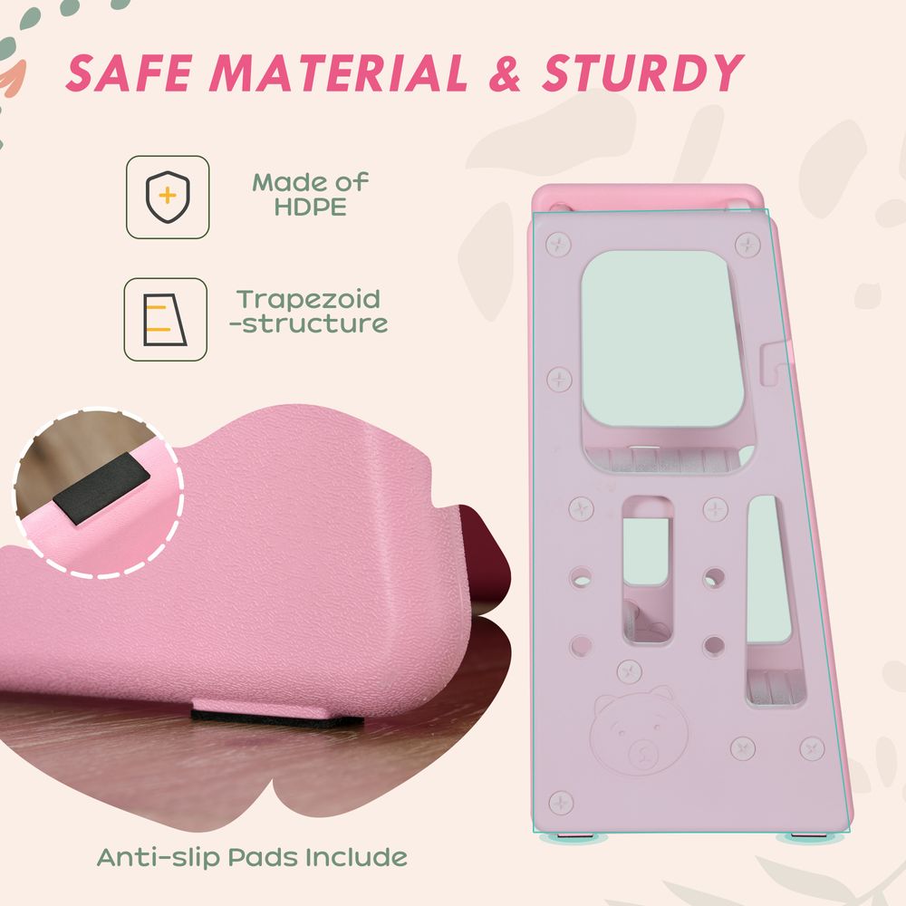 Adjustable Standing Platform Kids Step Stool - Pink | Toddler Kitchen Stool