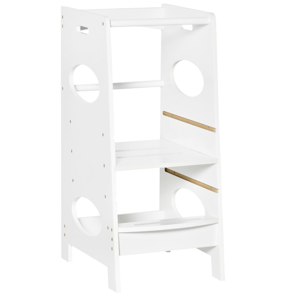 Kids Step Stool w/ Adjustable Standing Platform | Toddler Kitchen Stool