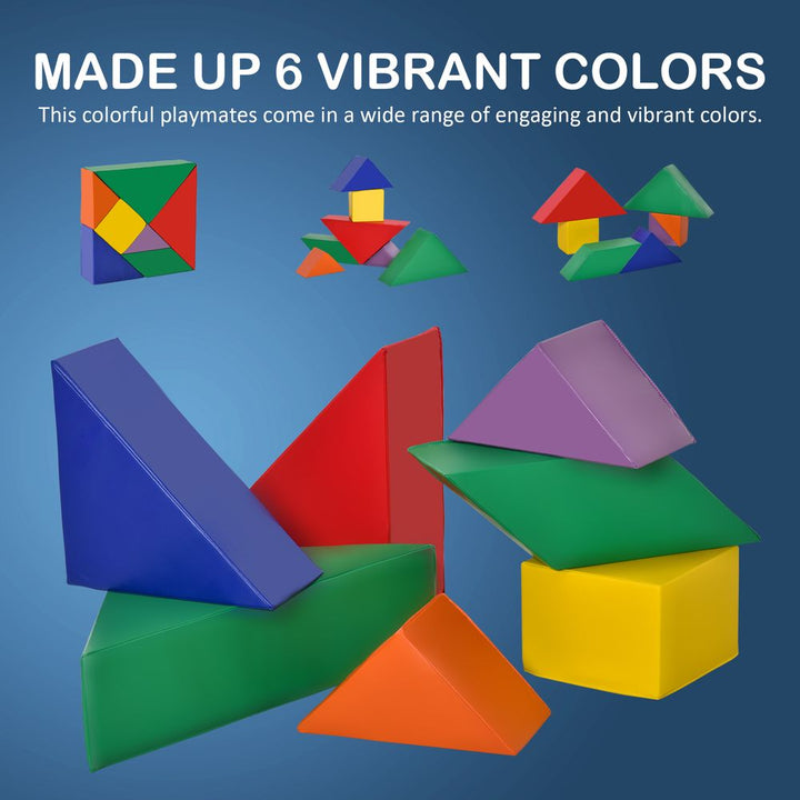 7 Piece Kids Soft Foam Puzzle Play Blocks