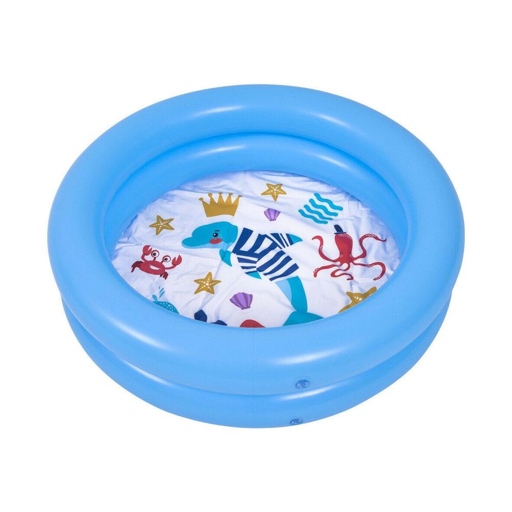 Kids 2 Ring Pool in Sea Animal Design Shown Empty