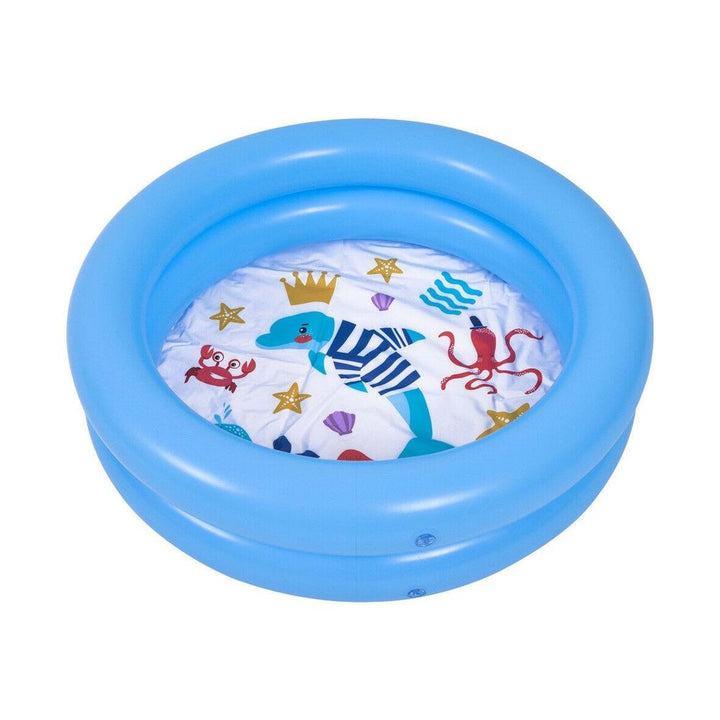 Kids 2 Ring Pool in Sea Animal Design Shown Empty