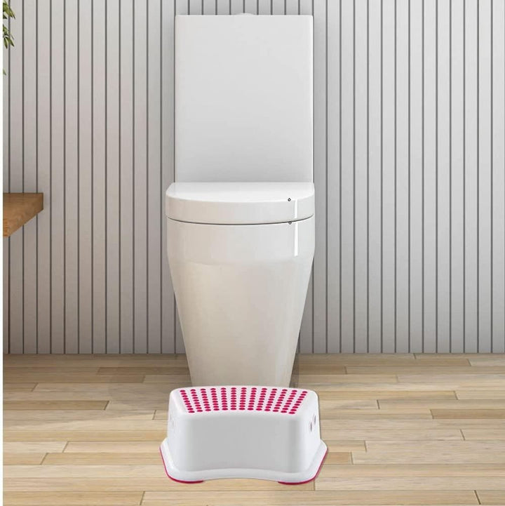 Plastic Child Foot Step Stool Anti-Slip Cover on Top For Children  Toddlers Pink