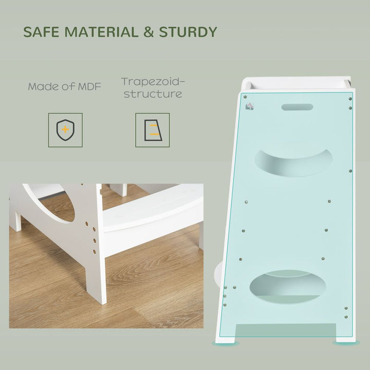 Kids Step Stool w/ Adjustable Standing Platform | Toddler Kitchen Stool