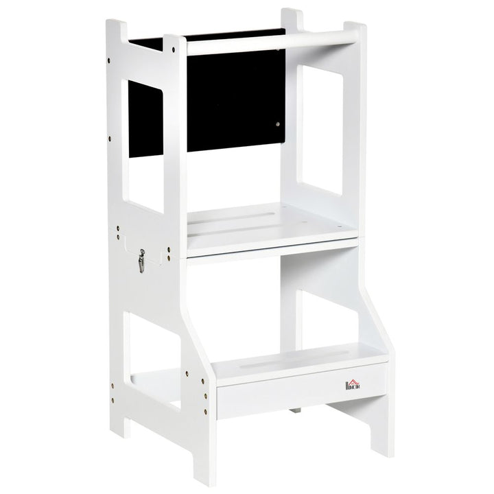 Premium 2-in-1 Kids Kitchen Step Stool Helper with Safety Rail | Learning Tower | UK
