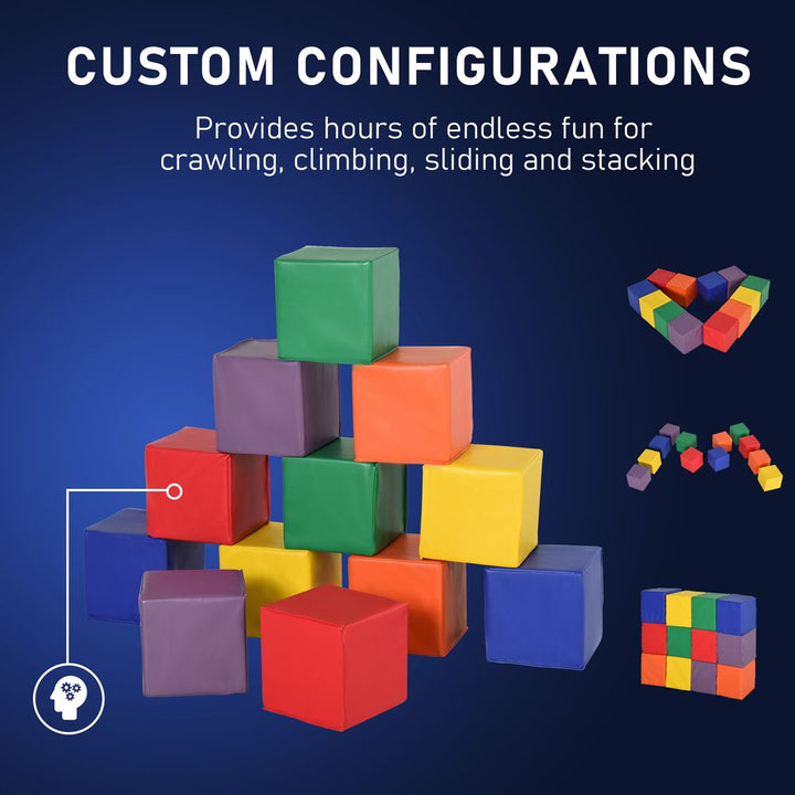 12 Kids Soft Play Stacking Blocks