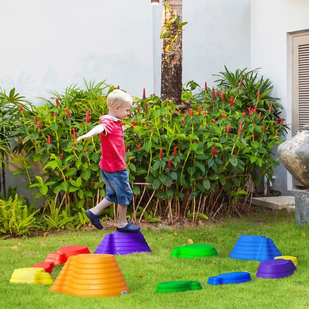 Stepping Stones Balance Fish Set | 11-Piece Multicolored Balance Fish Game for Kids | Develop Motor Skills and Hand-Eye Coordination