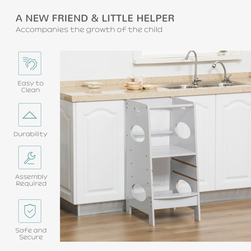Adjustable Standing Platform Kids Step Stool | Toddler Kitchen Stool