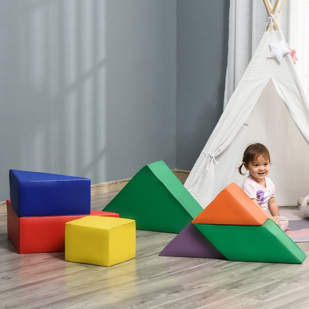 7 Piece Kids Soft Foam Puzzle Play Blocks