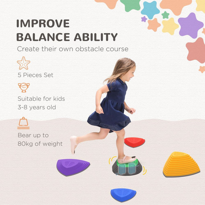 5 Kids Triangle Stepping River Stones for Balance