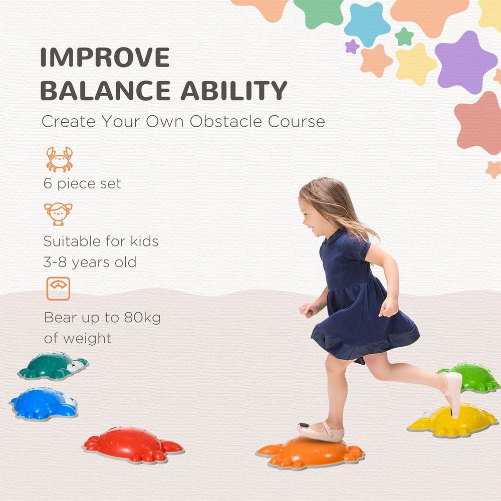 6 Kids Crab Stepping River Stones
