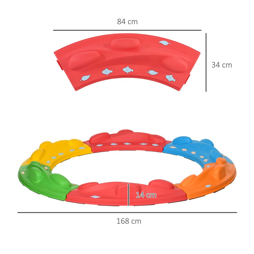 6 Piece Kids Balance Beam Stepping River Stones