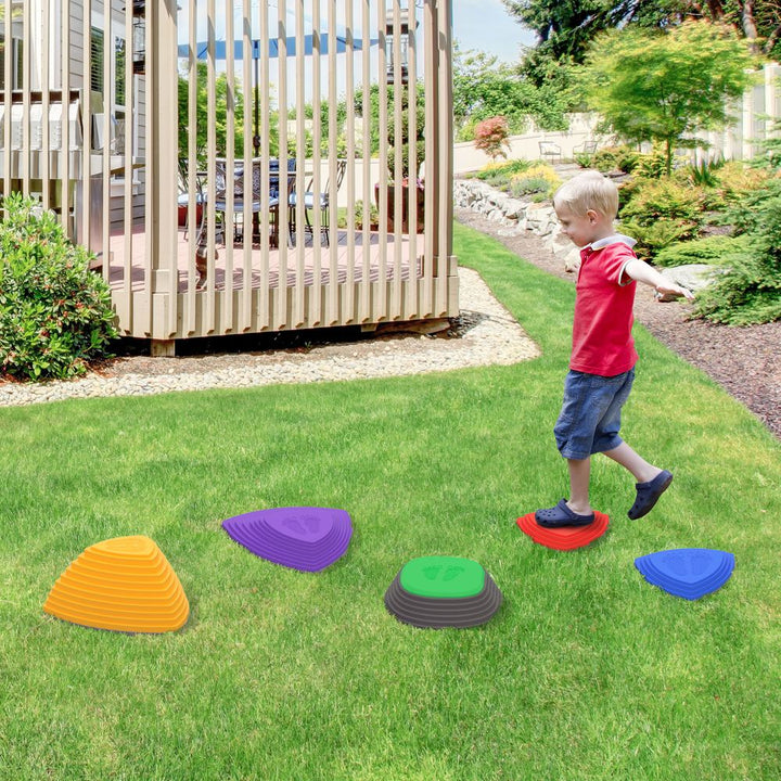5 Kids Triangle Stepping River Stones for Balance